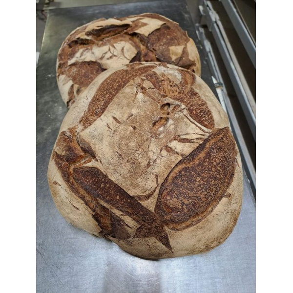pane anticum, con farina tipo 1, lievito madre di segale e 18 ore di lievitazione.