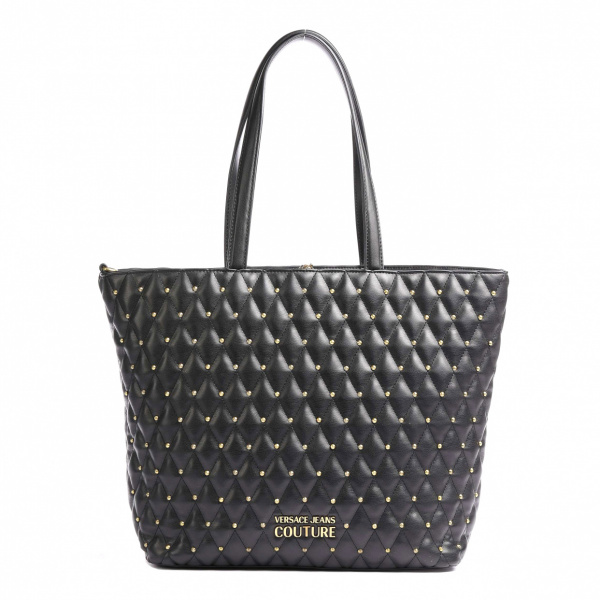SHOPPER QUILTED NAPPA PU TRAPUNTATA BORCHIE NERA – VERSACE JEANS COUTURE