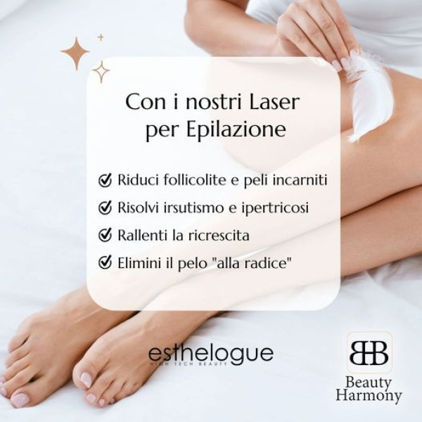 Prenota la nostra Epilazione Laser Esthelogue e la proverai tutti i giorni sulla tua stessa pelle.