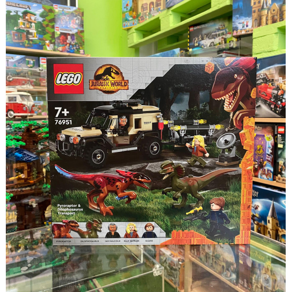 LEGO Jurassic World 76951 Trasporto del Piroraptor e del Dilofosauro