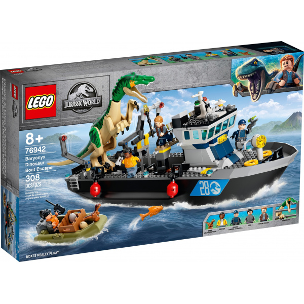 LEGO Jurassic World 76942 Fuga sulla barca del dinosauro Baryonyx